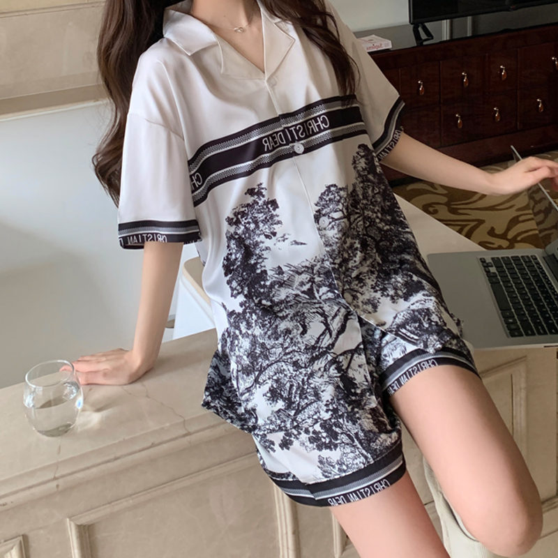Direct To Garment Ink - zomer damespyjama set luxe satijnen zijden