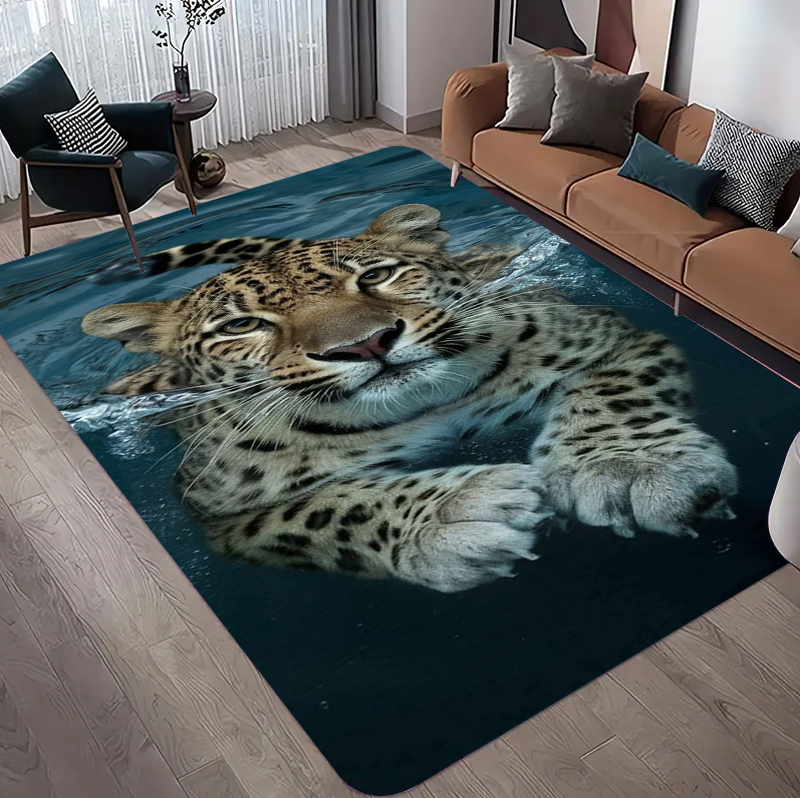 Commercial Printing Machine - Tapijt met luipaardpatroon Realistisch dier Panthera