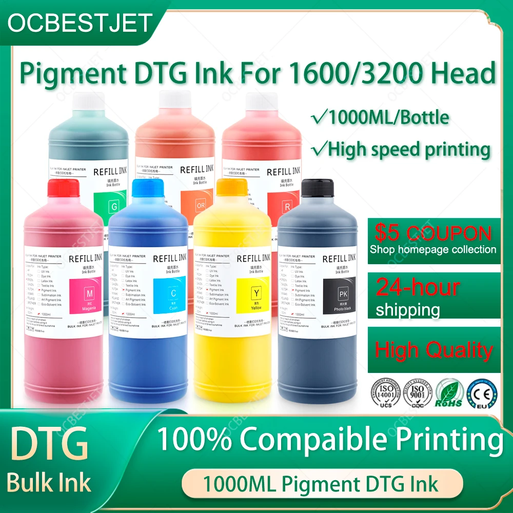 Direct To Garment Ink - 1000ML/Fles DTG Inkt Textiel Inkt Voor
