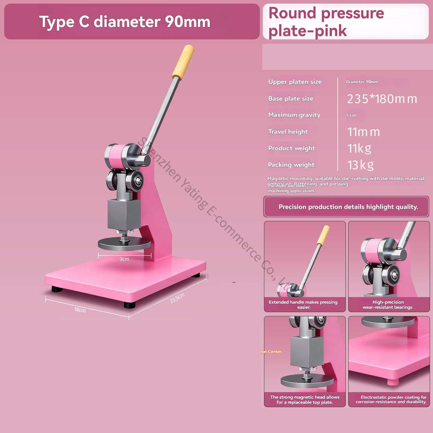 Die Cutting Machine - C-type ronde drukplaat, 90mm handmatige DIY