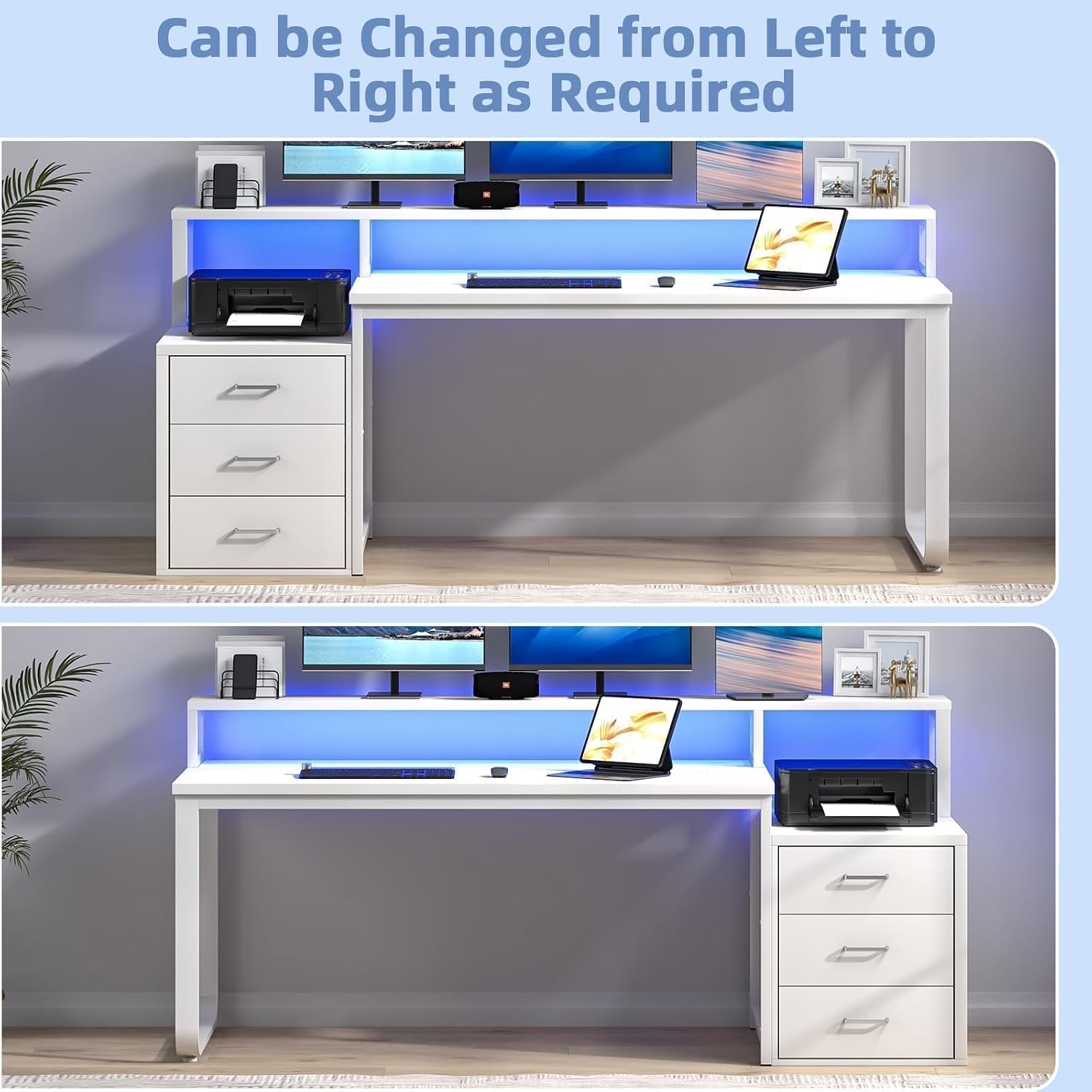 67 inch wit bureau met 3 laden - Commercial Printer recensie en prijs