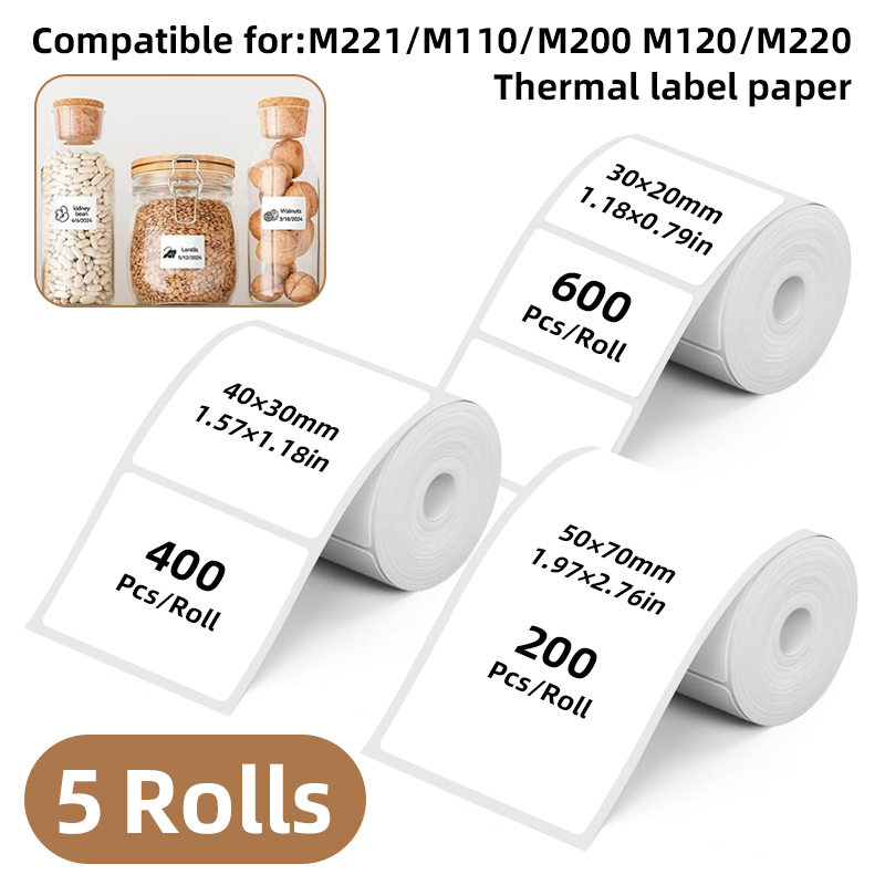 5 rollen witte labelstickers,  - Commercial Printing Machine recensie en prijs